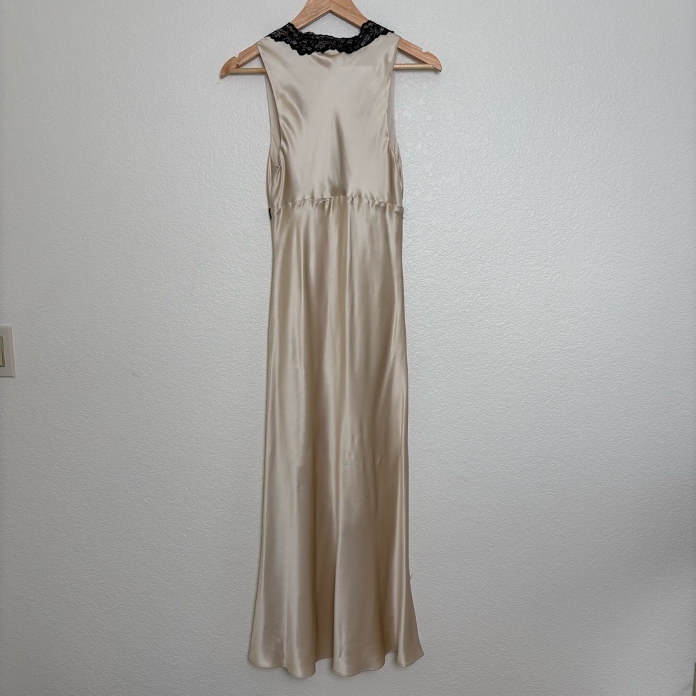 Reformation Alicyn Lace Trim Satin Slip Dress Ivory Cream Silk Size 0 - Picture 7 of 10